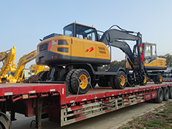沃爾華集團2臺輪式挖掘機發(fā)往西南地區(qū)